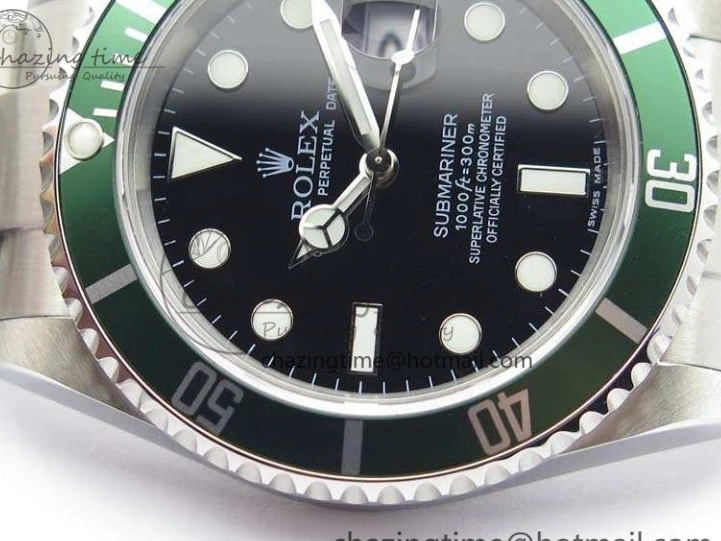 MiroTime 0106 Submariner 16610 LV Green No Rehaut Engraving JF 1:1 Best Edition On SS Bracelet SH ZeroBulk 3543
